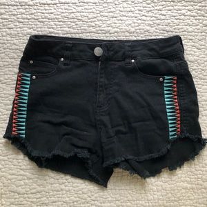 Tinsel black frayed shorts